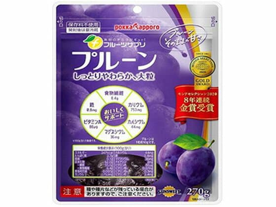 【レビュー投稿で100円OFFクーポン】ポッカサッポロ フルーツサプリ プルーン 270g ドライフルーツ 乾物 食材 食品