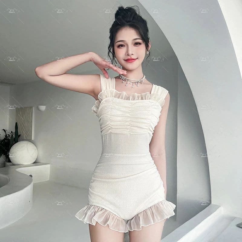 温泉＆プール用 スカート付き キャミソール お腹カバー セクシー＆スリム ワンピース水着 15色レディース 2025年新作