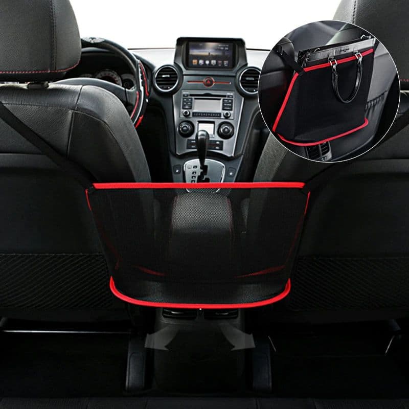 【送料無料】オーナーポケット 車内収納 車用品 カーアクセサリー シートバッグポケット かばん収納 バッグ収納 車 便利 グッズ おしゃれ 固定 車用 カーアクセサリ シートバッグポケット カーグッズバッグホルダ レッド ブラック