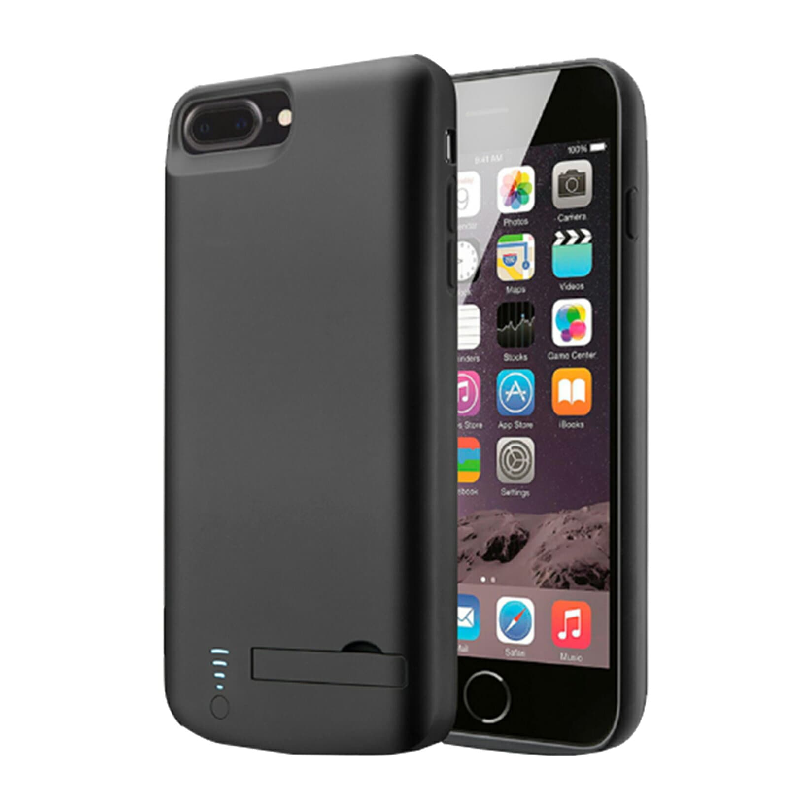 【470円OFF&P10倍】ケース型バッテリー iPhone 8p バッテリー内蔵ケース【6000mAh 3.7V】シリコン 耐衝撃 軽量設計 充電ケース 保護ケース 大容量 携帯充電器 PSE認証 旅行用 LED表示 充電急速充電 衝撃吸収KBH