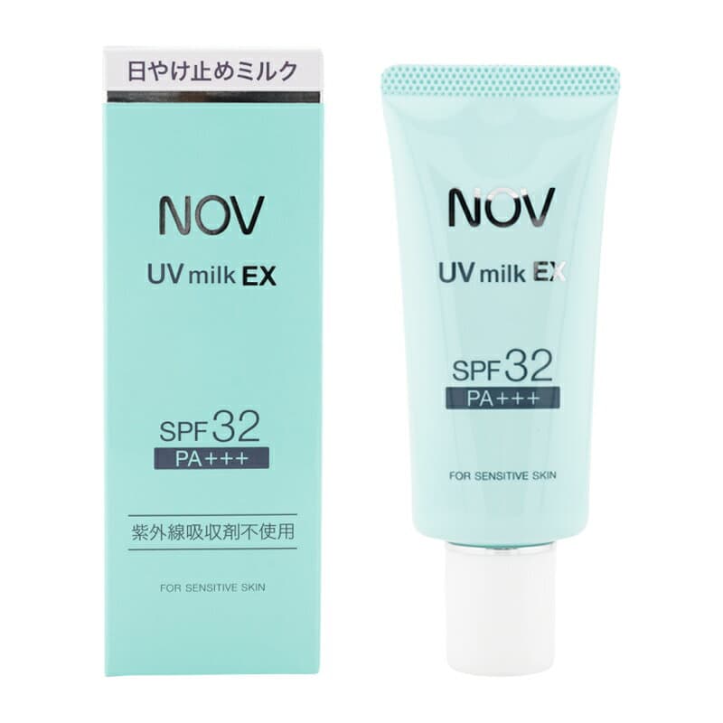 NOV ノブ UVミルクEX 35g SPF32 PA+++ 紫外線吸収剤不使用 低刺激性 無香料 無着色 日焼け止め 敏感肌 にきび肌 化粧下地[ギフトラッピング対応]