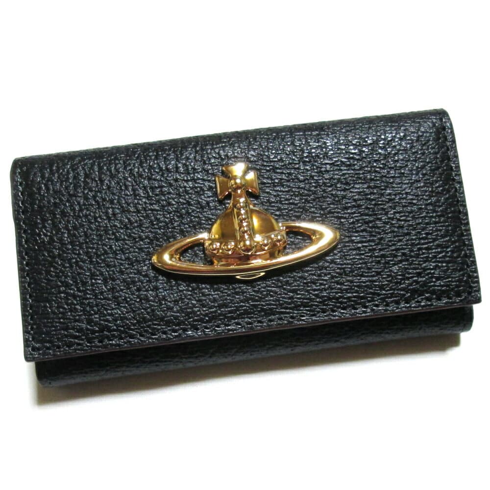 【新古品】 廃盤 Vivienne Westwood ヴィヴィアンウエストウッド ジャイアントオーブレザーキーケース (ブラック 黒 皮 革 ビビアン 新品 未使用 箱付き) 138472 【中古】
