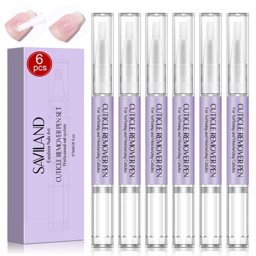 Savilandサビランドキューティクルリムーバーペンセット–6PCSキューティクルリムーバーペンでキューティクルを柔らかくし、潤いを与えます