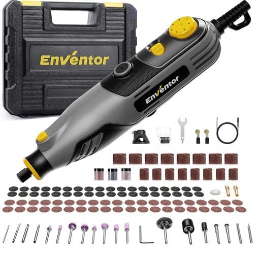 Enventor8Vペン型ミニルーターワイヤレスミニルーターリューターDIY工具セット5段変速小型軽量5000&30000RPM過負荷保護DIY切断電動高速回転彫刻ペン彫刻フライス研削研磨除去穴あけ
