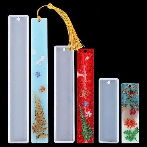 cltgxddシリコンモールドDIY手作りブックマーク作り3つセット長方形エポキシ樹脂抜き型uvレンジ型ハンドメイド再利用可能(100mm-200mm)