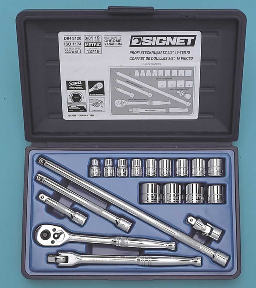 シグネット SIGNET （#812913B）3/8DR 19PC MM ソケットレンチセット #12719 [148-933468]