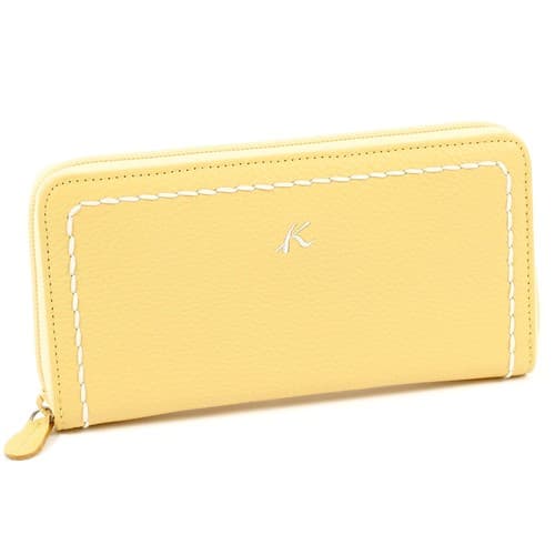 キタムラ なめらかな手触りが特徴のシュリンクレザー ラウンド型長財布 YH0208 紺 イエロー [黄色] 40402 / サンドベージュ 52522 / ダークブルー [紺] 10102 / ブルーグレー 84842