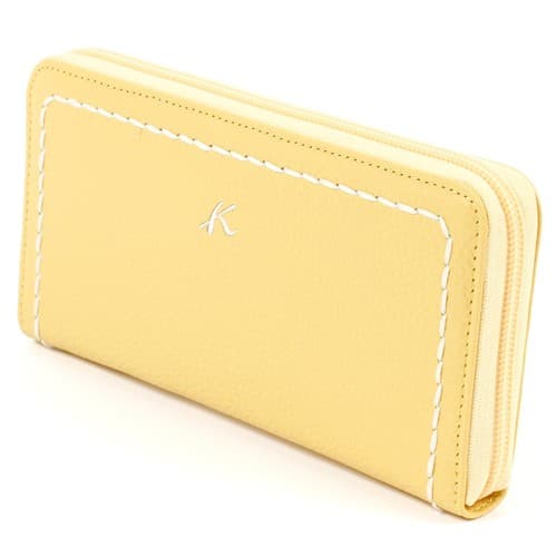 キタムラ なめらかな手触りが特徴のシュリンクレザー ラウンド型長財布 YH0208 紺 イエロー [黄色] 40402 / サンドベージュ 52522 / ダークブルー [紺] 10102 / ブルーグレー 84842 thumbnail 3