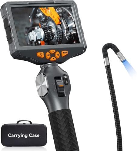 Teslong 内視鏡カメラ ファイバースコープ 工業用内視鏡 先端可動式工業用内視鏡 5インチ IPS液晶モニター1080P百万画素検査カメラ 防水 32G SDカード HDデジタル内視