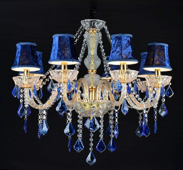 豪華水晶ペンダントライト．洋風照明　シャンデリア　北欧デザイン 高級天井照明 8灯 電源直結タイプ