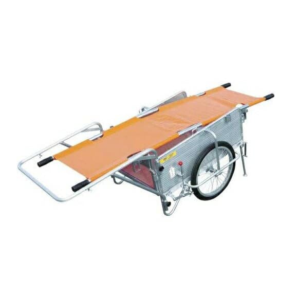 【ポイント10倍】【直送品】 昭和ブリッジ 折りたたみ式アルミ製リアカー SMC-1BST 担架・ブレーキスタンド付 【大型】