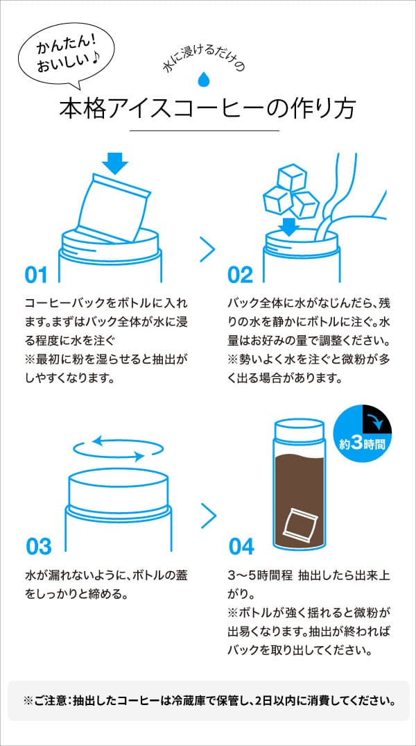 メール便 ポットなし 水出しコーヒー 水出しアイスコーヒー 深煎り マイボトル用 7バッグ セット ( 1バッグ15g入り ) 個包装パッケージ コールドブリュー 水出し アイス コーヒー 送料無料 thumbnail 3
