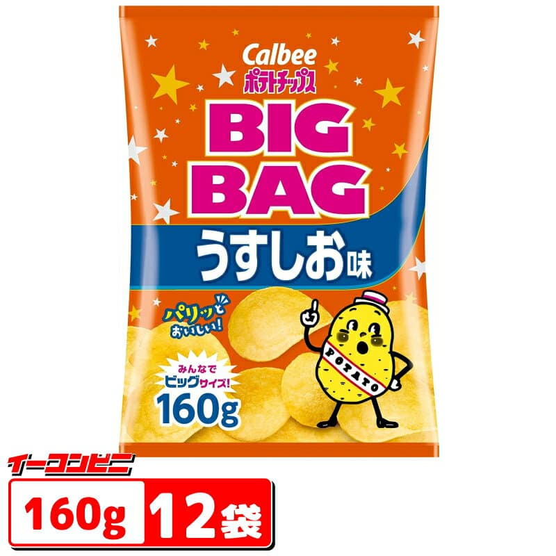 カルビー ポテトチップス BIGBAG(ビッグバッグ) 160g うすしお味 1ケース(12袋)