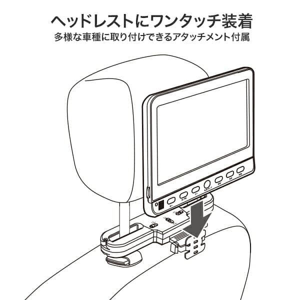 ポータブルDVDプレーヤー ヘッドレストモニター ヘッドレストツインDVDプレーヤー 10.1インチ CPD-M101TMDR(B) DVDプレーヤー 車載用 リアモニター 後部座席 山善 YAMAZEN キュリオム Qriom 【送料無料】 thumbnail 3