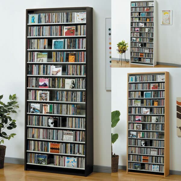 CDラック 大容量 幅80cm CD924枚収納 コレクター仕様CDラック CD スリム デザイン プロ 業務用 大量 本棚 インデックスプレート10枚付き DVDラック DVD収納 送料無料 (ラック シェルフ 書棚 ブックラック ブックシェルフ)