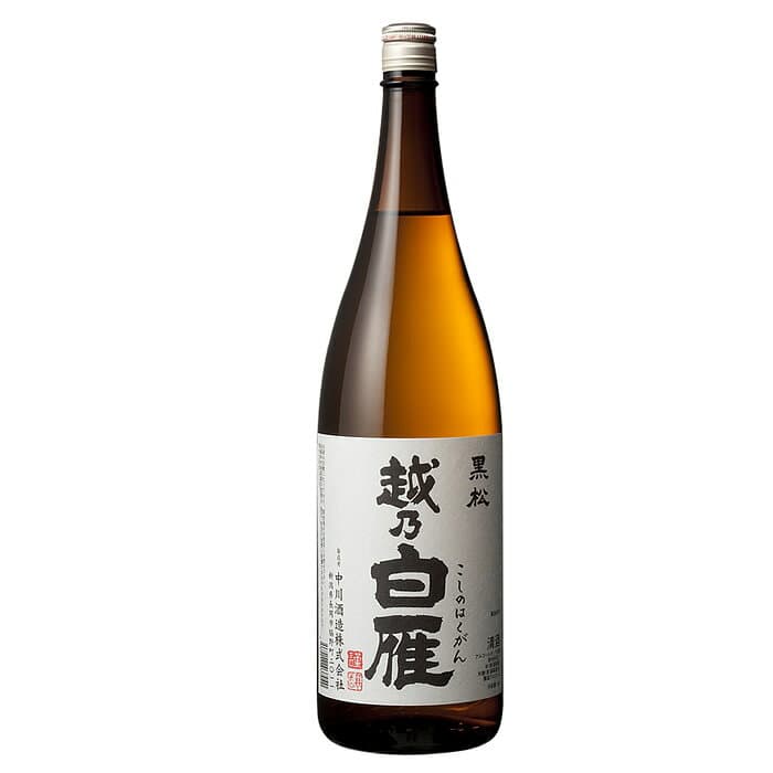 【お買い物マラソンポイント2倍】越乃白雁 黒松 1800ml 中川酒造 新潟 日本酒 日本酒 お酒 ギフト プレゼント 贈答 贈り物 おすすめ 新潟 旨い 熱燗 ぬる燗 定番酒 家飲み 晩酌