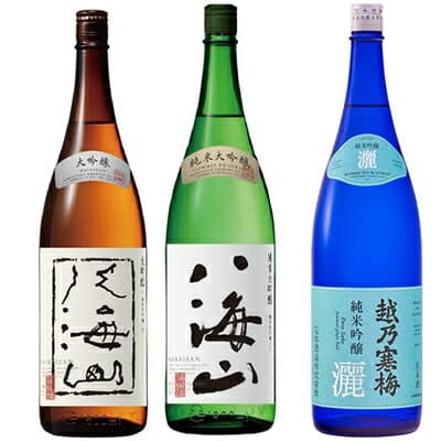 【お買い物マラソンポイント2倍】八海山 大吟醸 1800mlと八海山 純米大吟醸 1800ml と 越乃寒梅 灑 純米吟醸 1800ml 日本酒 3本セット