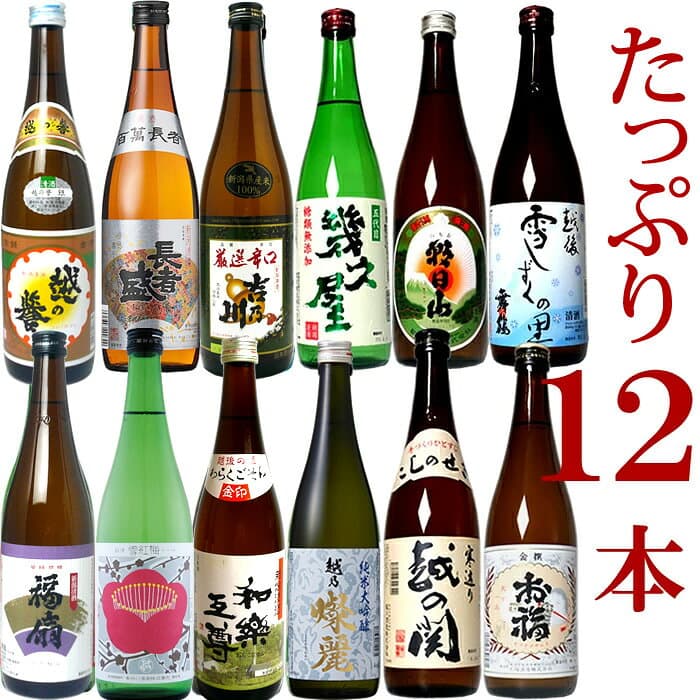 【お買い物マラソンポイント2倍】日本酒 純米大吟醸 入り 四合瓶 飲み比べセット 720ml 12本 新潟地酒が12本！豪華な飲み比べセット 日本酒 4合瓶 720 福袋 御祝 日本酒 お酒 プレゼント