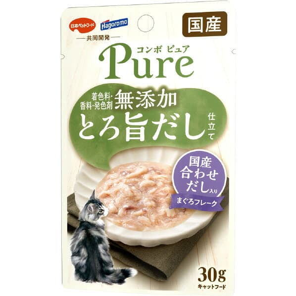 日本ペットフード コンボ ピュア キャット パウチ まぐろ・国産合わせだし入り 30g ピユアキヤツトパウチマグロアワセ30G [ピユアキヤツトパウチマグロアワセ30G]