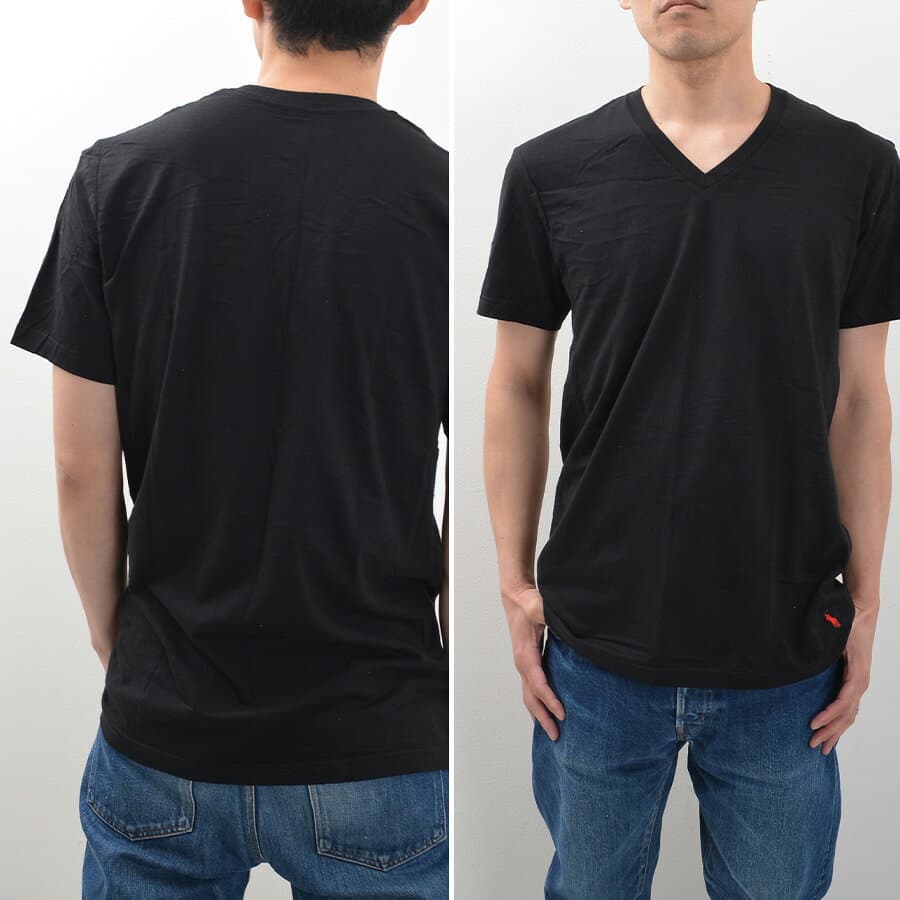 ラルフローレン Tシャツ メンズ Vネック 半袖 ブランド POLO RALPH LAUREN RL66 無地 綿100% 黒 白 ポニー ロゴ 刺繍 thumbnail 3