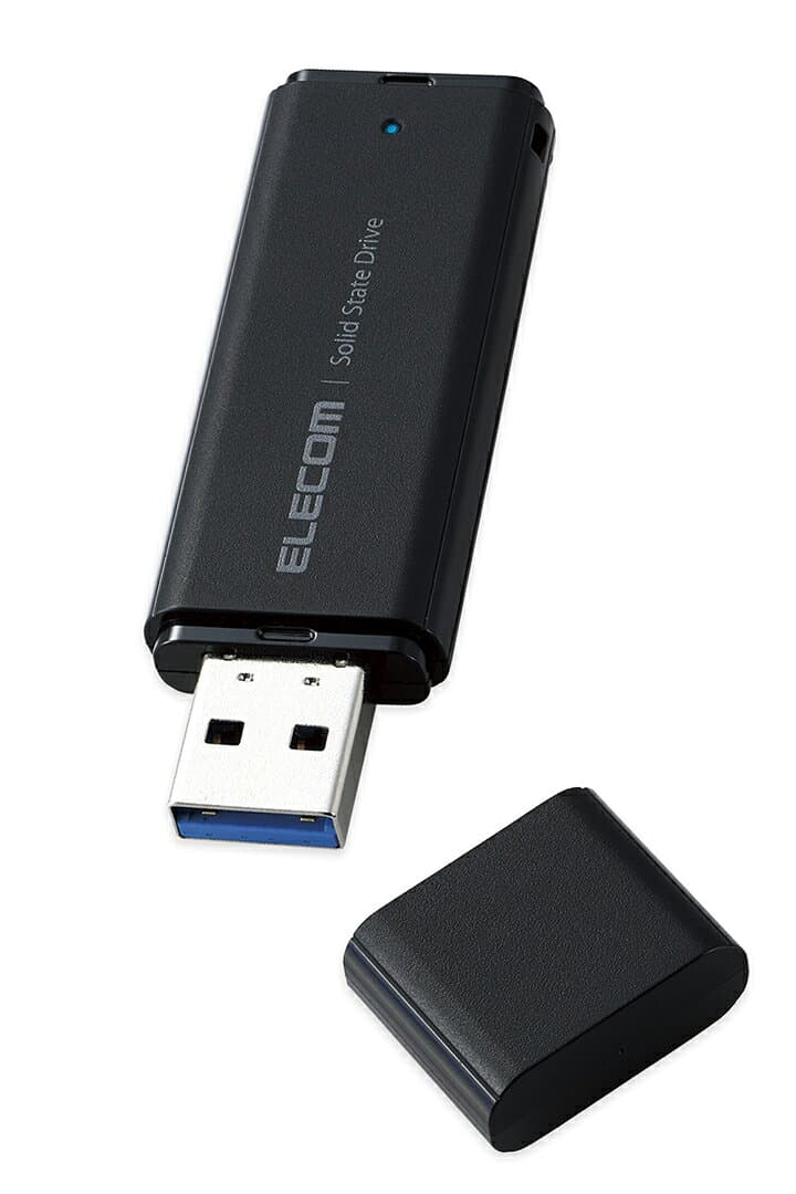 エレコム 外付け ポータブル SSD 500GB キャップ式 USB3.2(Gen2)対応 小型 ブラック ELECOM ESD-EMC0500GBK thumbnail 2