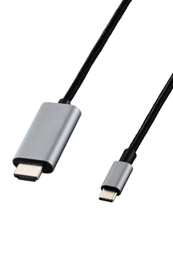 【お買い物マラソン 連動ポイントアップ】エレコム USB Type-C 用 HDMI 映像変換 ケーブル USB Type-C-HDMI ミラーリング対応 4K30Hz メッシュ 2.0m ブラック ELECOM ECCAC-CHDMI20B thumbnail 2
