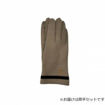 婦人用手袋 アクリルジャージ 刺繍 (スマホ対応) ライトベージュ(1) 002352624