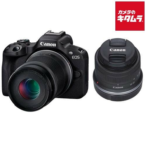 キヤノン EOS R50 ダブルズームキット ブラック Canon ミラーレス一眼カメラ Wi-Fi搭載 入門 初心者 《納期約1．5ヶ月》