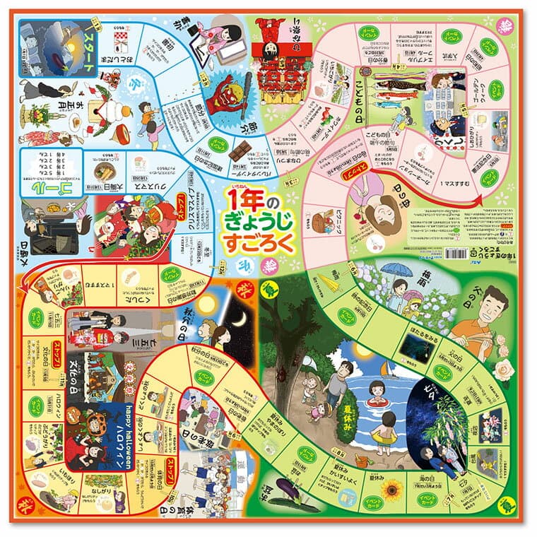 1年のぎょうじすごろく 1個入 / ボードゲーム すごろく ゲーム 行事 季節 春夏秋冬 イベント テーブルゲーム 学習 子ども 幼児 幼稚園 保育園 小学生 お正月 ホビー 玩具 おもちゃ オモチャ 脳トレ 景品 プレゼント 暇つぶし 室内遊び アーテック artec 【ゆうパケット対応】