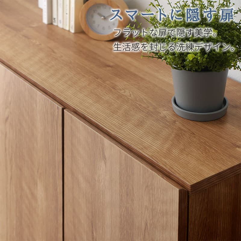★限定クーポン＆P3倍★キャビネット 幅90cm 90幅 北欧 木製 おしゃれ スリム 脚付き サイドボード 本棚 食器棚 シンプル 扉付き 薄型 スチール リビング収納 テレビ台 ハイタイプ 棚 両開き キッチン リビング 収納 収納棚 脚 付き 大型 デスクサイド ホワイト 木目調 白 thumbnail 3