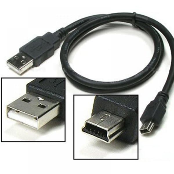 【5本セット】ワイヤレス PS3 コントローラー 対応 充電器 USBケーブル 0.8m USB(タイプA )から ミニ5ピン USB（タイプB） 接続ケーブル