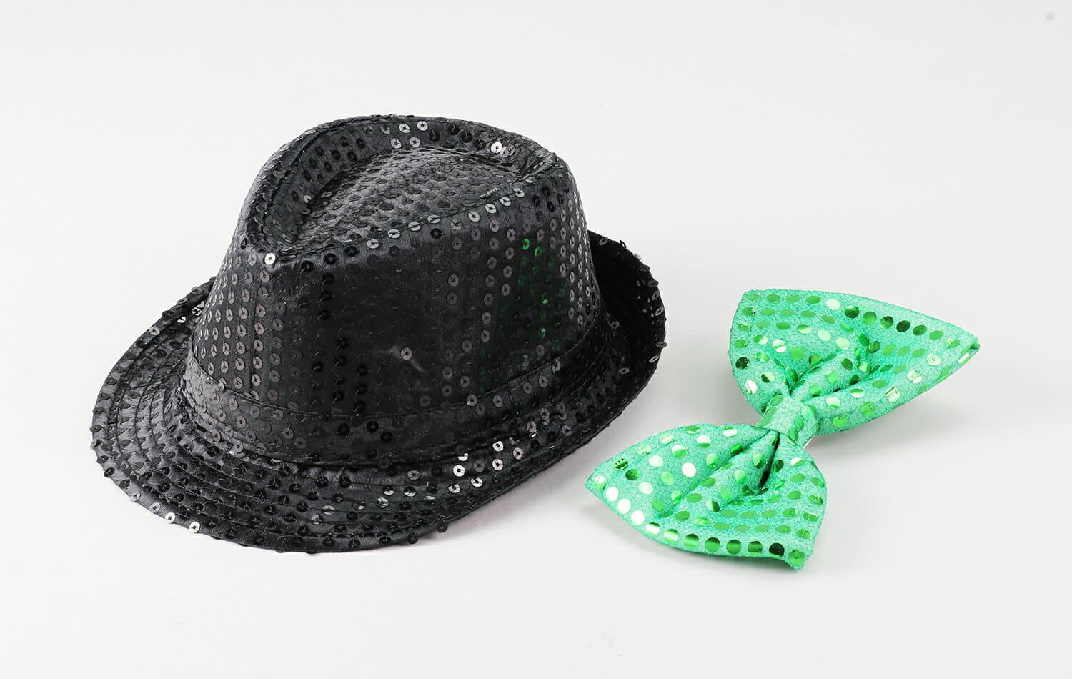 コスチュームセット（キラキラ蝶ネクタイ緑・キラキラハット黒）【14713】 アーテック