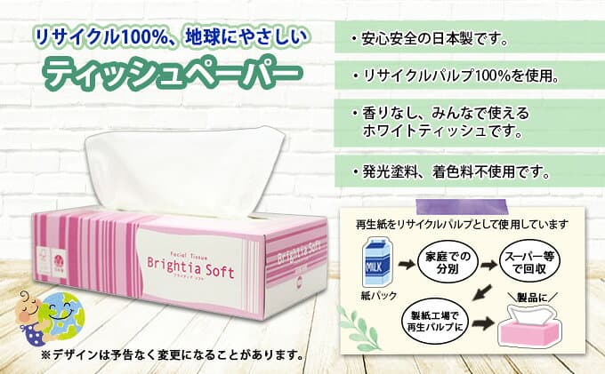 【ふるさと納税】定期便 全12回 ブライティア ソフト ボックスティッシュ 200組 400枚 15箱 (5箱×3) BOX 日本製 まとめ買い ティッシュ リサイクル 長持 防災 常備品 日用雑貨 消耗品 生活必需品 備蓄 ペーパー 紙 北海道 倶知安町 日用品 thumbnail 2