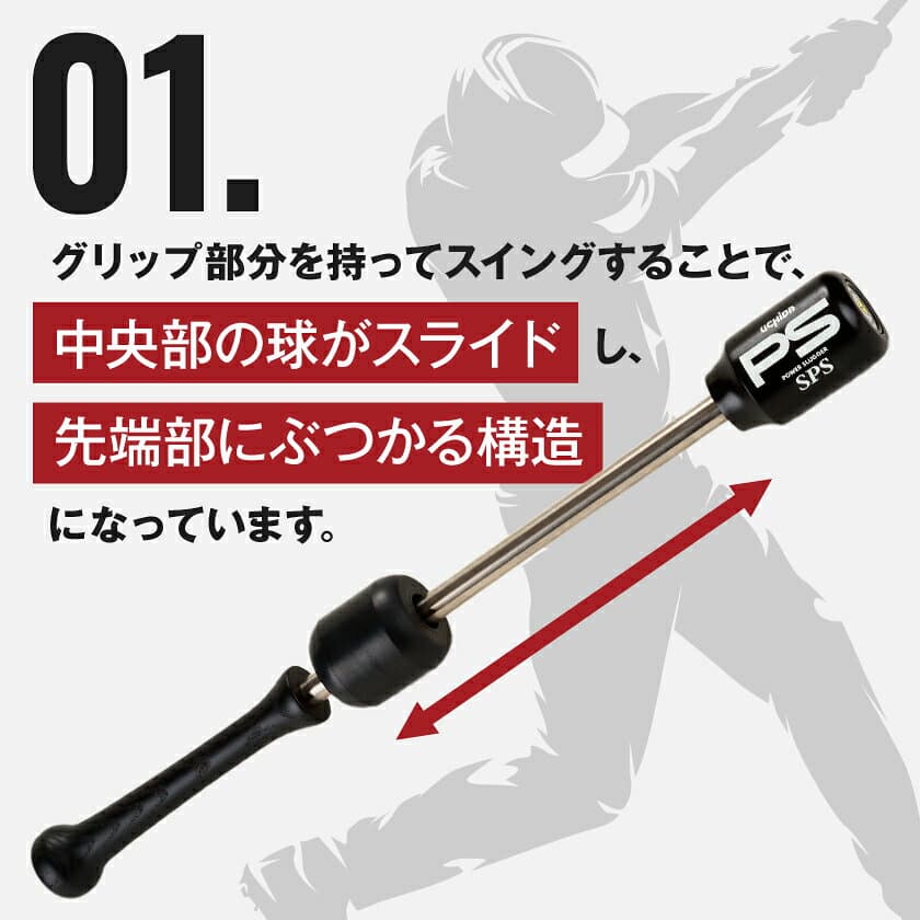 【ふるさと納税】パワースラッガー　SPS-65BK　1本_ 野球 トレーニング パワースラッガー トレーニングバット バット スポーツ やきゅう ベースボール ソフトボール 素振り 筋力 体力 コンパクト 運動 バッティング練習 部活 サークル 社会人 草野球 送料無料 【1255283】 thumbnail 3