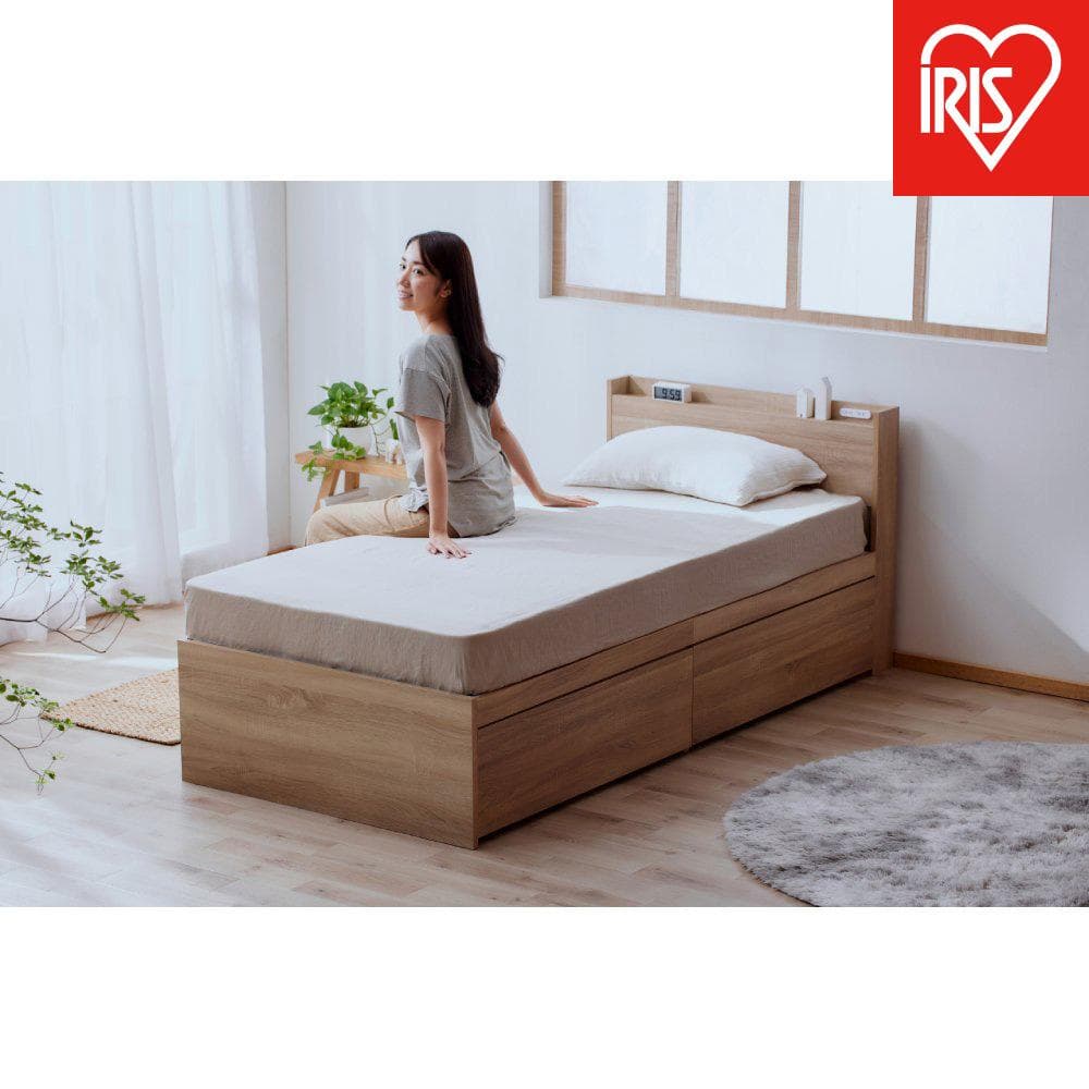 【ふるさと納税】ベッド 収納ベッド宮付き DSBM-S ライトナチュラル