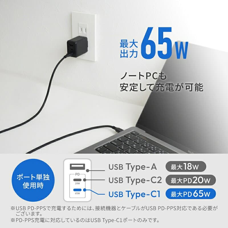 【ふるさと納税】 充電器 オウルテック USB タイプC タイプA 急速充電 超速充電 充電 小型 軽量 コンパクト スマホ パソコン iPhone 大容量 ゲーム 充電 USB充電器 最大65W出力 OWL-APD65C2A1GS type-c 高速充電器 ガジェット 家電 Owltech 神奈川 海老名 thumbnail 3