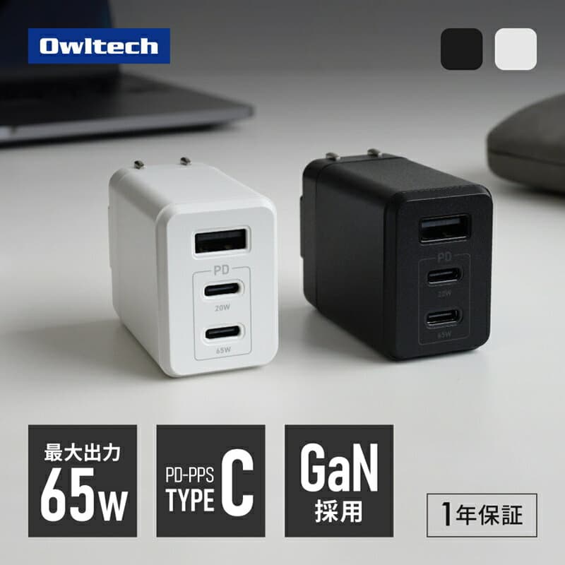 【ふるさと納税】 充電器 オウルテック USB タイプC タイプA 急速充電 超速充電 充電 小型 軽量 コンパクト スマホ パソコン iPhone 大容量 ゲーム 充電 USB充電器 最大65W出力 OWL-APD65C2A1GS type-c 高速充電器 ガジェット 家電 Owltech 神奈川 海老名