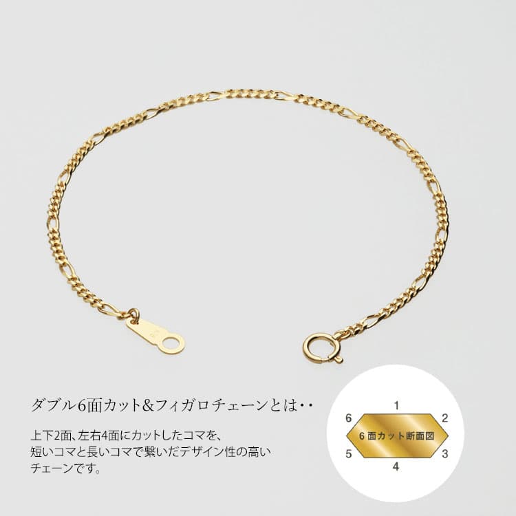 【ふるさと納税】ブレスレット 金 K18 フィガロ0.6φ 18cm 造幣局検定マーク入り｜金 ゴールド 18金 K18 日本製 アクセサリー ジュエリー ブレスレット 腕輪 レディース メンズ ファッション ギフト プレゼント 富山 富山県 魚津市 ※沖縄への配送不可 thumbnail 3