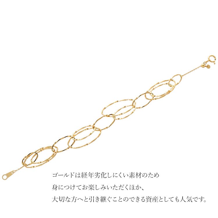 【ふるさと納税】K18YG サークルデザインチェーンブレスレット｜金 ゴールド 18金 K18 日本製 アクセサリー ネックレス ジュエリー レディース メンズ ファッション ギフト プレゼント 富山 富山県 魚津市 ※沖縄への配送不可 thumbnail 3