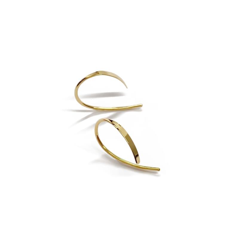 【ふるさと納税】＜ 甲府ジュエリー ＞ 即納 ピアス ジュエリー レディース アクセサリー K18 18金 イエローゴールド カーブ フック ピアス シンプル 大人 上品 ギフト プレゼント 巾着付 保証書付 k115-074 thumbnail 3