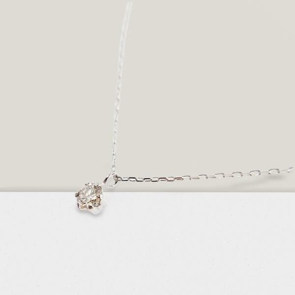 【ふるさと納税】＜ 甲府ジュエリー ＞ ネックレス ペンダント ジュエリー レディース アクセサリー ダイヤモンド 0.08ct K10 10金 ホワイトゴールド プチネックレス ジュエリーケース付 鑑別書付 保証書付 認定書付 k131-086 thumbnail 2