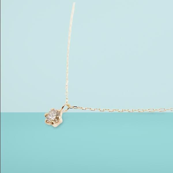 【ふるさと納税】＜ 甲府ジュエリー ＞ ネックレス ペンダント ジュエリー レディース アクセサリー ダイヤモンド 0.08ct K10 10金 イエローゴールド 1粒ジュエリー プチネックレス ジュエリーケース付 鑑別書付 保証書付 認定書付 k131-087 thumbnail 2