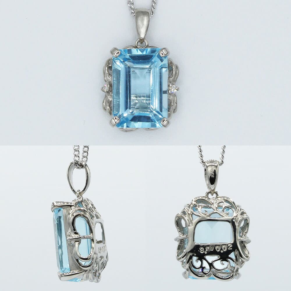 【ふるさと納税】ブルートパーズ ペンダント 8ct 8カラット シルバー925 SV925 大粒 （161275） [山梨 ペンダント ネックレス ブルートパーズ シルバー ジュエリー ダイヤモンド ] 山梨県 甲斐市 BR-59 thumbnail 3