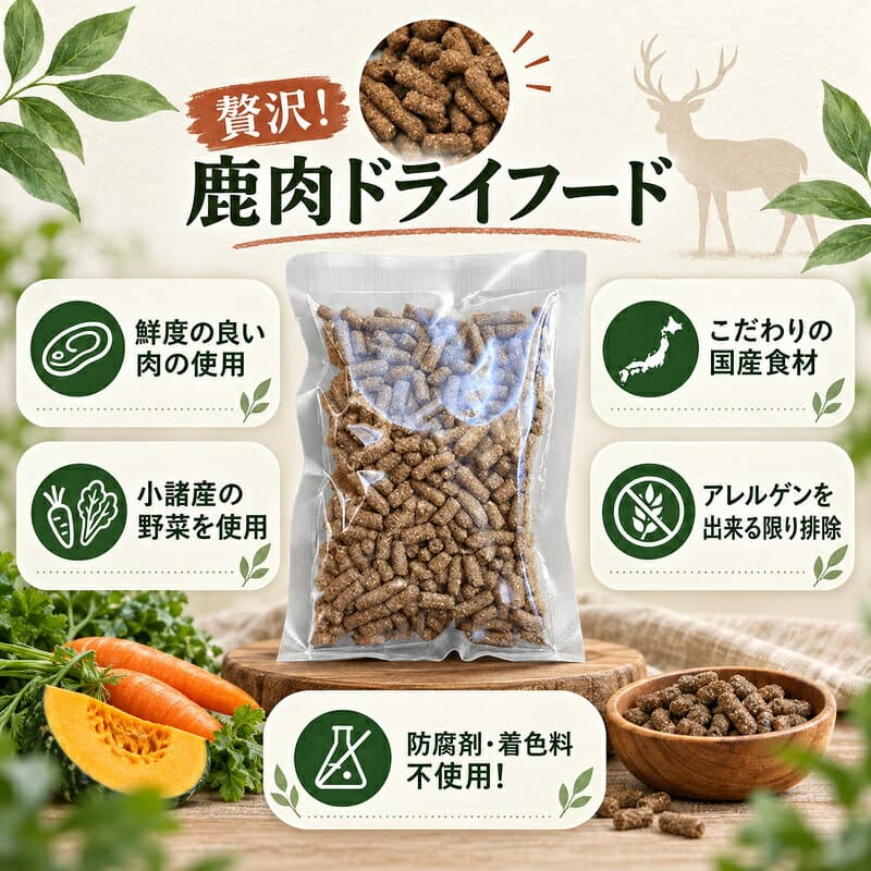 【ふるさと納税】ペットフード 鹿肉ドライフード 選べる3～30袋 小諸市Komoro Premium 長野県産鹿肉 栄養補助食 ペット用 鹿肉フード thumbnail 2