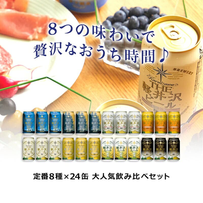 【ふるさと納税】 THE軽井沢ビール 350ml 8種 24本 飲み比べ セット クラフトビール 地ビール | 選べるお届け回数 詰め合わせ 缶 軽井沢ブルワリー プレミアムビール アウトドア キャンプ BBQ ギフト プレゼント 贈り物 贈答 長野県 佐久市 送料無料 定期便 thumbnail 2
