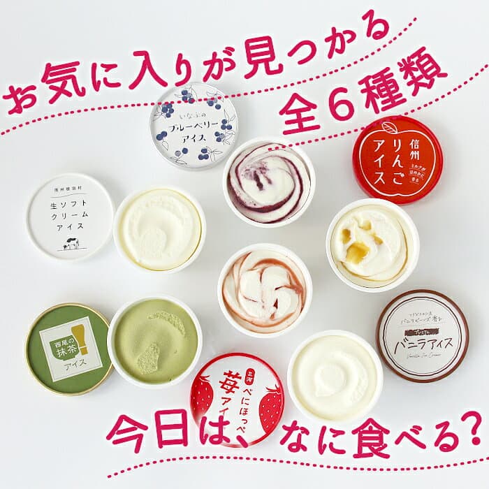 【ふるさと納税】高評価★4.79《1週間以内発送！》根羽村 ご当地6種のアイスクリームセット 7個 16個 24個 アイスクリーム 詰め合わせ 即日発送 アイス 生ソフトクリームアイス バニラ 西尾抹茶 抹茶 りんご いちご ブルーベリー 長野県 根羽村 リピート購入 家族 thumbnail 2