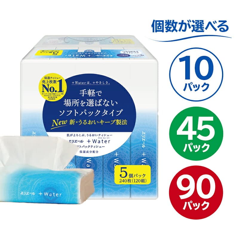 【ふるさと納税】【個数が選べる】エリエール +Water プラスウォーター ソフトパックティシュー 120W 5パック ハーフサイズ ソフトパックティッシュ ティッシュ ソフトパック ティッシュペーパー 箱なし 日用品 新生活 備蓄 防災 消耗品 生活雑貨 生活用品 パルプ100％