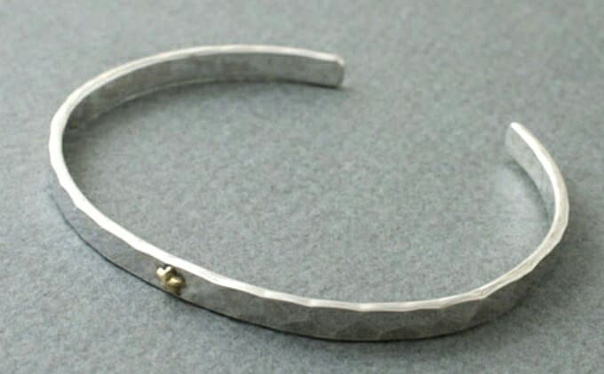 【ふるさと納税】＼選べるメンズ・レディース／シルバー950バングルブレスレットK18スター付き | アクセサリー シルバー ブレスレット バングル 腕輪 シンプル おしゃれ プレゼント ギフト 贈り物 シルバー950 岐阜県 瑞穂市 ※離島への配送不可