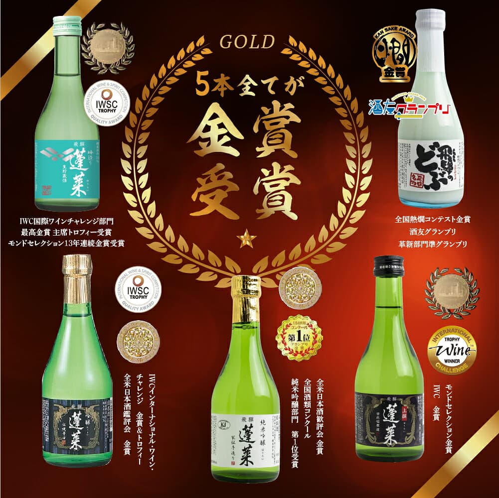 【ふるさと納税】金賞受賞酒300ml×5本セット 日本酒 飲み比べ セット 蓬莱 渡辺酒造店 地酒 酒 お酒 辛口 純米吟醸 入り お試し ギフト 受賞 コンクール 旨い 父の日 父の日ギフト 福袋 thumbnail 2