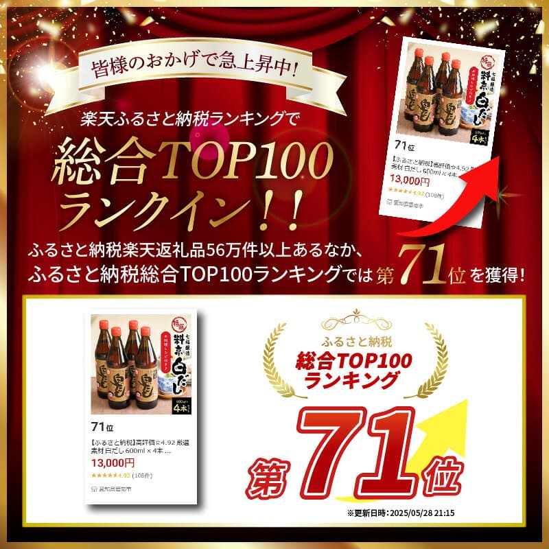 【ふるさと納税】高評価 白だし 選べる 容量 600ml × 1本 2本 4本 6本 厳選素材 レシピ冊子付き へきなん優良みやげ推奨品 ロングセラー 有機JAS 万能調味料 時短 料理 煮物 和食 七福醸造 愛知県 碧南市 送料無料 thumbnail 2